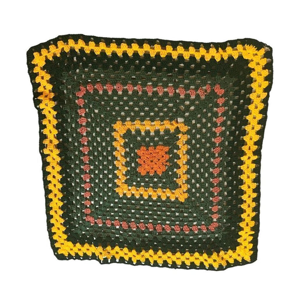 Vintage Handmade Crochet Blanket 31.5 X 33 inches